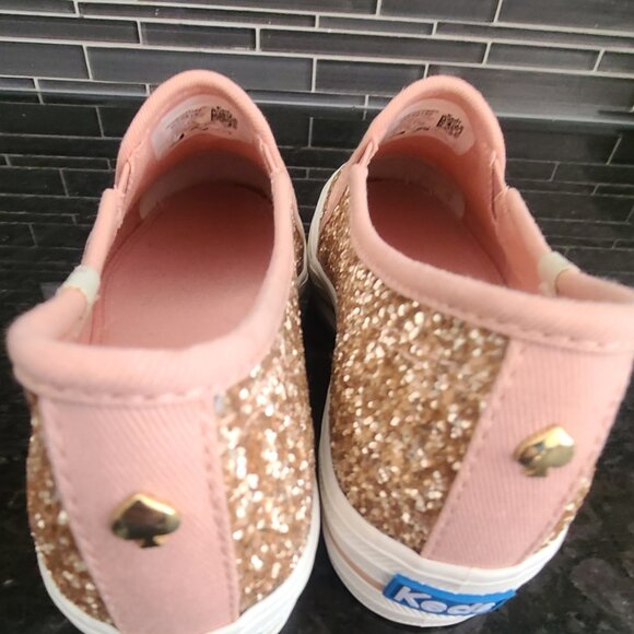 Keds x Kate Spade New York Triple Decker Glitter Sneakers - Rose Gold. Size 5 - Picture 2 of 9